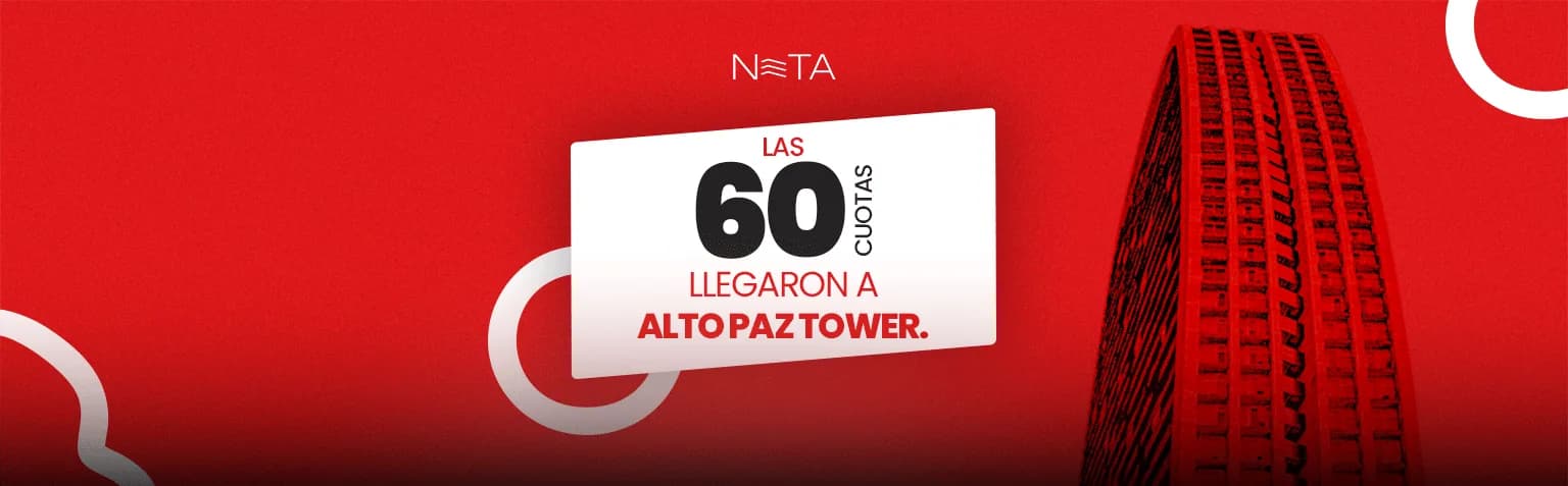 Financiá tu inversión en Alto Paz Tower en hasta 60 cuotas